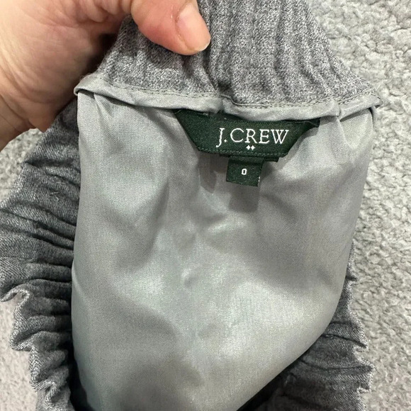 J.crew womens skirt 0 gray pull on mini wool blend paperbag waist pockets - Picture 6 of 8